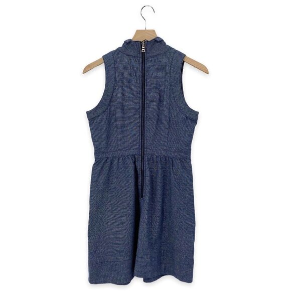 Anthropologie Blue Chambray Denim Sleeveless Cowl Neck Mini Dress Size Small - Picture 6 of 11